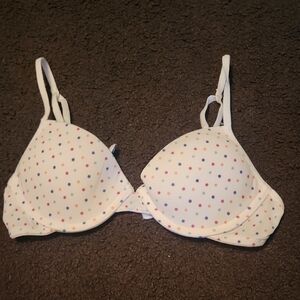Hanes White Polka Dot Bra